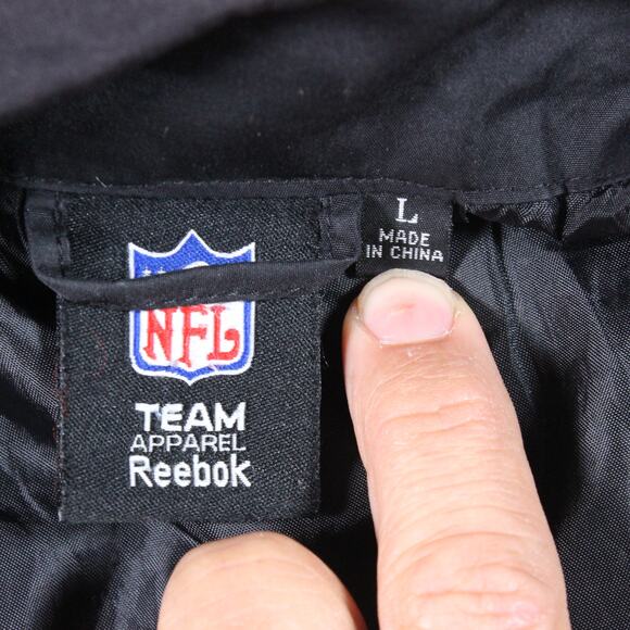 Y2K Reebok Pittsburgh Steelers NFL Windbreaker Jacket Men’s L Black/Gray - Picture 5 of 9